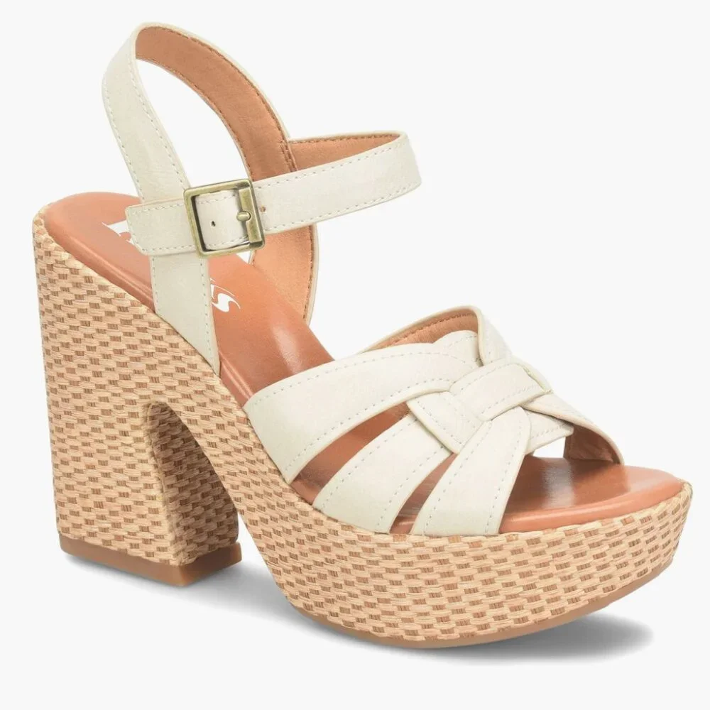 NEW KORKS Dee Wedge Platform (Women) 10M, OFF WHITE
